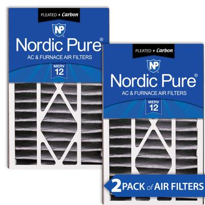 Show full view: Nordic Pure Air Bear MERV 12 Pleated Plus Carbon Air Filter Replacement, 16 x 25 x 5-in AB, 2 count slide 1 of 9