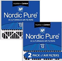 Nordic Pure Honeywell/Lennox MERV 12 Pleated Plus Carbon Replacement Furnace Filters, 20 x 20 x 5-in H, 2 count
