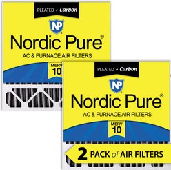 Nordic Pure Honeywell/Lennox MERV 10 Pleated Plus Carbon Replacement Furnace Filters, 20 x 20 x 5-in H, 2 count
