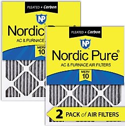 Nordic Pure MERV 10 Pleated Plus Carbon Furnace Air Filters, 14 x 20 x 1-in, 2 count