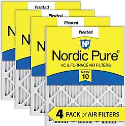 Nordic Pure Pleated MERV 10 Air Filters, 20 x 25 x 1-in, 4 count