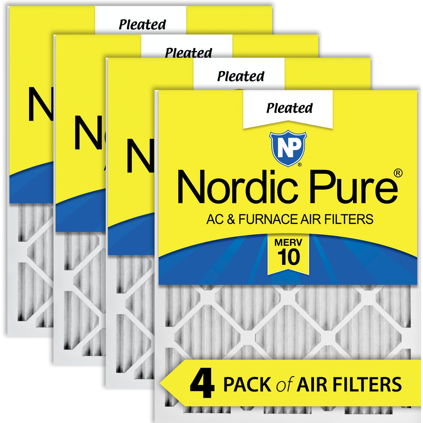 Nordic Pure Pleated MERV 10 Air Filters, 18 x 24 x 1-in, 4 count