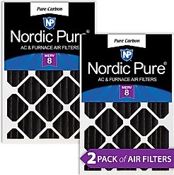 Nordic Pure Pure Carbon Pleated Odor Reduction Merv 8 Furnace Filters, 20 x 25 x 4-in, 2 count