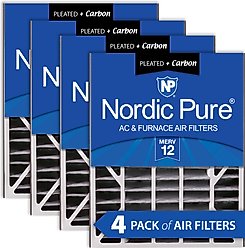 Nordic Pure Air Bear MERV 12 Pleated Plus Carbon Air Filter Replacement, 20 x 25 x 5-in AB, 4 count slide 1 of 8
