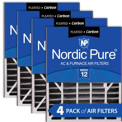 Show full view: Nordic Pure Air Bear MERV 12 Pleated Plus Carbon Air Filter Replacement, 20 x 25 x 5-in AB, 4 count slide 1 of 9