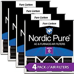 Nordic Pure Air Bear Replacement 259112-103 Pure Carbon Pleated Odor Reduction Merv 8 Furnace Filter, 20 x 20 x 5-in AB, 4 count slide 1 of 8