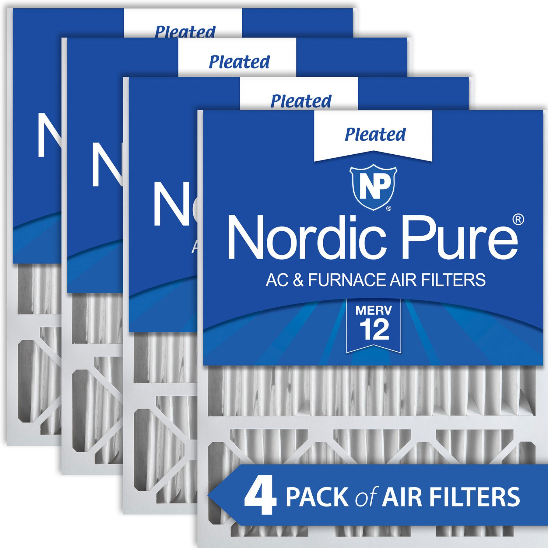 Nordic Pure Honeywell/Lennox Replacement MERV 12 Air Filters, 16 x 25 x 5-in H, 4 count