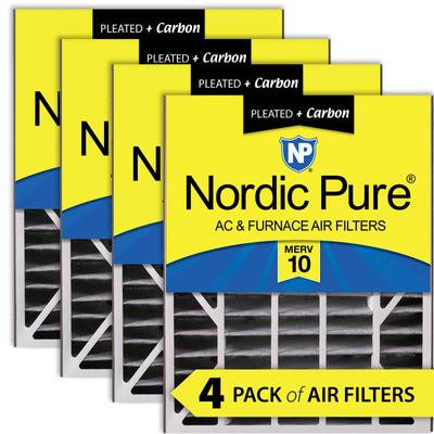 Show full view: Nordic Pure Air Bear MERV 10 Pleated Plus Carbon Air Filter Replacement, 20 x 25 x 5-in AB, 4 count slide 1 of 10
