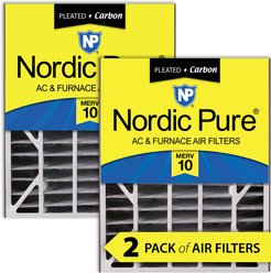 Nordic Pure Air Bear MERV 10 Pleated Plus Carbon Air Filter Replacement, 20 x 25 x 5-in AB, 2 count