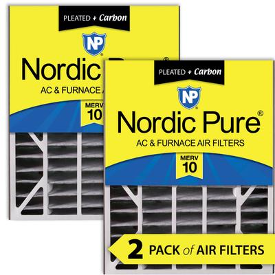 Show full view: Nordic Pure Air Bear MERV 10 Pleated Plus Carbon Air Filter Replacement, 20 x 25 x 5-in AB, 2 count slide 1 of 9