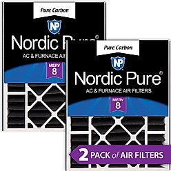 Nordic Pure Air Bear Replacement 259112-102 Pure Carbon Pleated Odor Reduction Merv 8 Furnace Filter, 20 x 25 x 5-in AB, 2 count slide 1 of 7