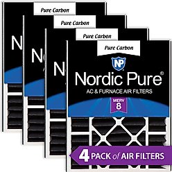 Nordic Pure Air Bear Replacement 259112-102 Pure Carbon Pleated Odor Reduction Merv 8 Furnace Filter, 20 x 25 x 5-in AB, 4 count