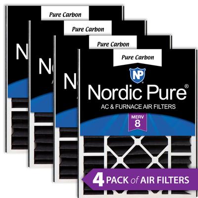 Show full view: Nordic Pure Air Bear Replacement 259112-102 Pure Carbon Pleated Odor Reduction Merv 8 Furnace Filter, 20 x 25 x 5-in AB, 4 count slide 1 of 8