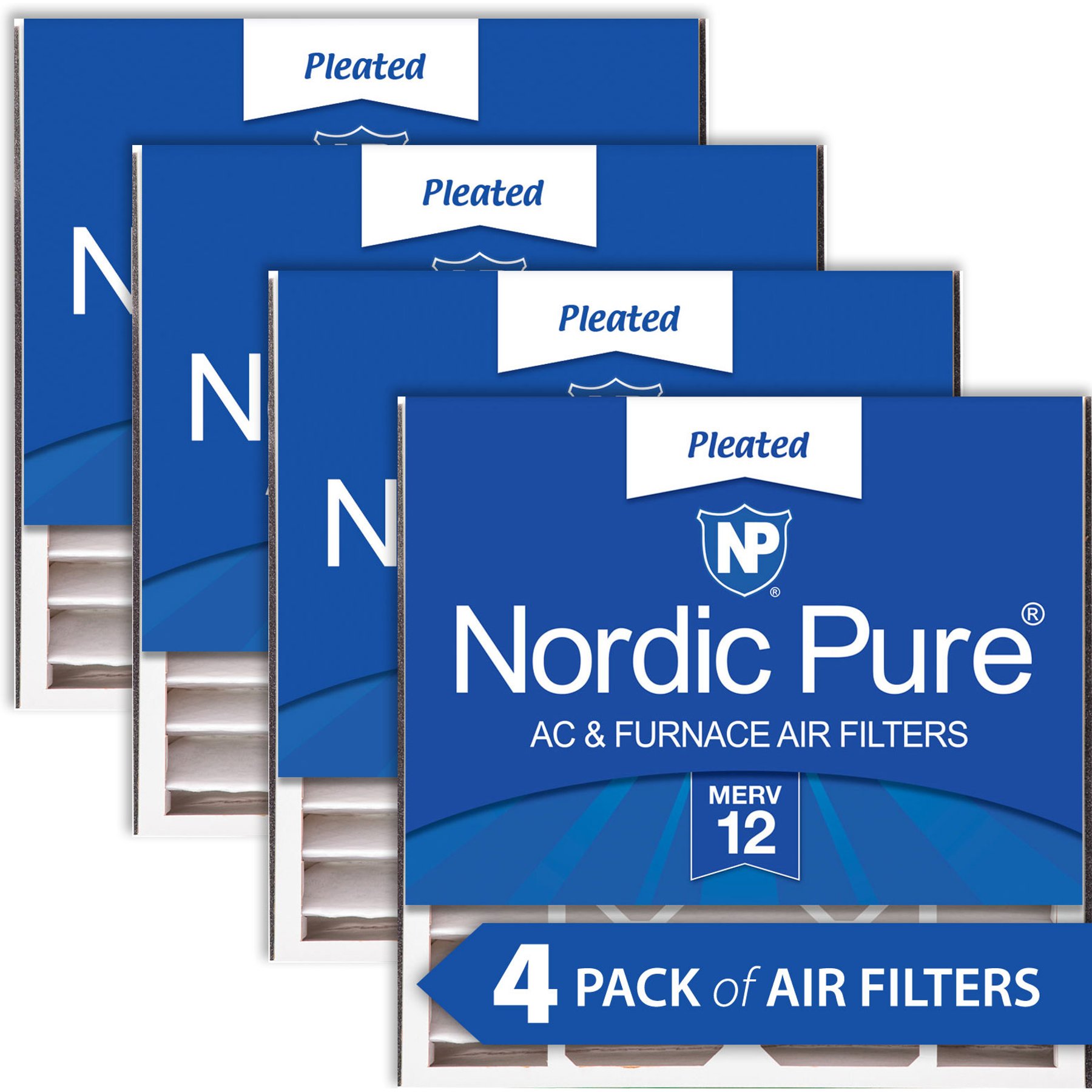 Nordic Pure Air Bear Replacement 255649-103 MERV 12 Air Filters, 20 x 20 x 5-in AB, 4 count