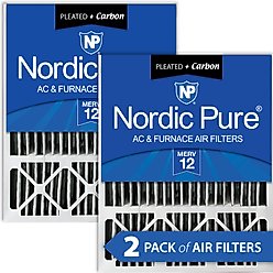 Nordic Pure Lennox X6673_X6675 MERV 12 Pleated Plus Carbon Replacement Filter, 20 x 25 x 5-in LxRED, 2 count