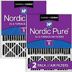 Nordic Pure Honeywell/Lennox MERV 8 Pleated Plus Carbon Replacement Air Filters, 20 x 25 x 5-in H, 2 count