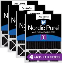 Nordic Pure Honeywell/Lennox Replacement Pure Carbon Pleated Odor Reduction Merv 8 Furnace Filter, 20 x 25 x 5-in H, 4 count