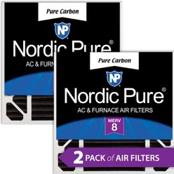 Nordic Pure Honeywell/Lennox Replacement Pure Carbon Pleated Odor Reduction Merv 8 Furnace Filter, 20 x 20 x 5-in H, 2 count