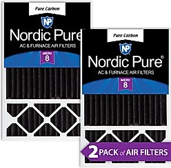 Nordic Pure Honeywell/Lennox Replacement Pure Carbon Pleated Odor Reduction Merv 8 Furnace Filter, 16 x 25 x 5-in H, 2 count slide 1 of 8