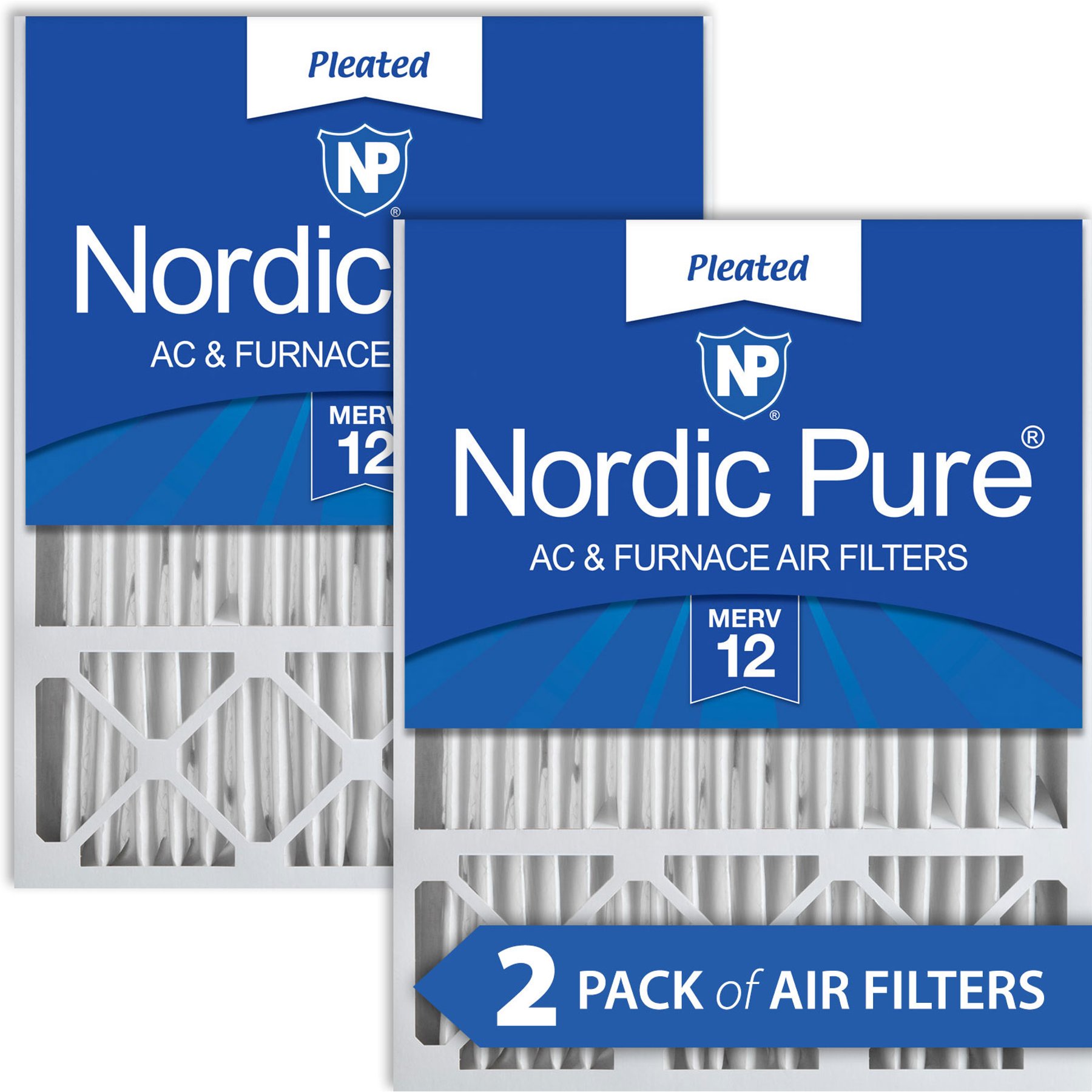 Nordic Pure Honeywell/Lennox Replacement MERV 12 Air Filters, 16 x 25 x 5-in H, 2 count