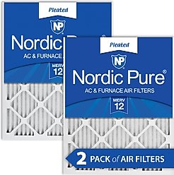 Nordic Pure Pleated MERV 12 Air Filters, 20 x 25 x 1-in, 2 count
