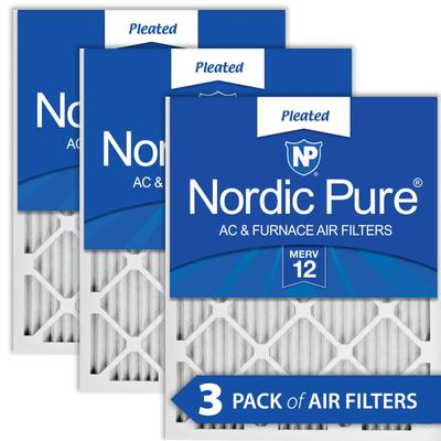 Show full view: Nordic Pure Pleated MERV 12 Air Filters, 14 x 20 x 1-in, 3 count slide 1 of 9