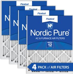 Nordic Pure Pleated MERV 12 Air Filters, 20 x 25 x 1-in, 4 count