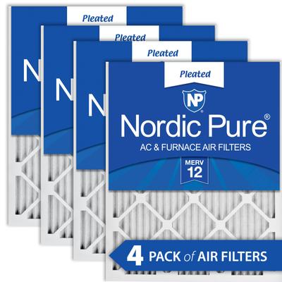 Show full view: Nordic Pure Pleated MERV 12 Air Filters, 20 x 25 x 1-in, 4 count slide 1 of 9