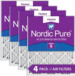 Nordic Pure Pleated MERV 8 Air Filters, 16 x 20 x 1-in, 4 count