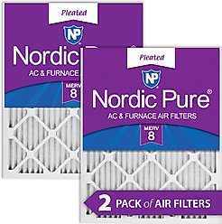 Nordic Pure Pleated MERV 8 Air Filters, 20 x 20 x 1-in, 2 count