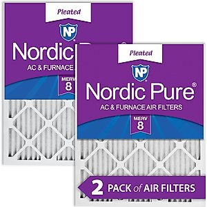 Nordic Pure Pleated MERV 8 Air Filters, 16 x 20 x 1-in, 2 count
