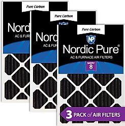 Nordic Pure Pure Carbon Pleated Odor Reduction Merv 8 Furnace Filters, 16 x 20 x 2-in, 3 count