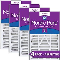 Nordic Pure Air Bear Replacement 255649-105 MERV 8 Air Filters, 16 x 25 x 5-in AB, 4 count