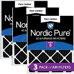 Nordic Pure Pure Carbon Pleated Odor Reduction Furnace Air Filters, 16 x 24 x 1-in, 3 count