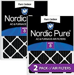 Nordic Pure Pure Carbon Pleated Odor Reduction Furnace Air Filters, 14 x 24 x 1-in, 2 count slide 1 of 8