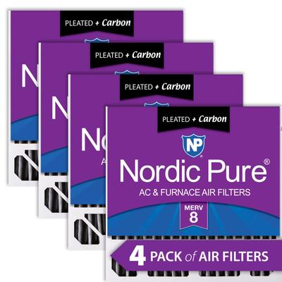 Show full view: Nordic Pure Honeywell/Lennox MERV 8 Pleated Plus Carbon Replacement Furnace Filters, 20 x 20 x 5-in H, 4 count slide 1 of 9