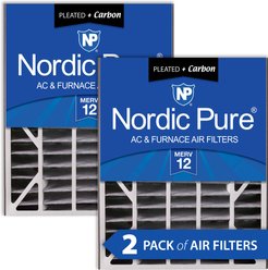 Nordic Pure Air Bear MERV 12 Pleated Plus Carbon Air Filter Replacement, 20 x 25 x 5-in AB, 2 count