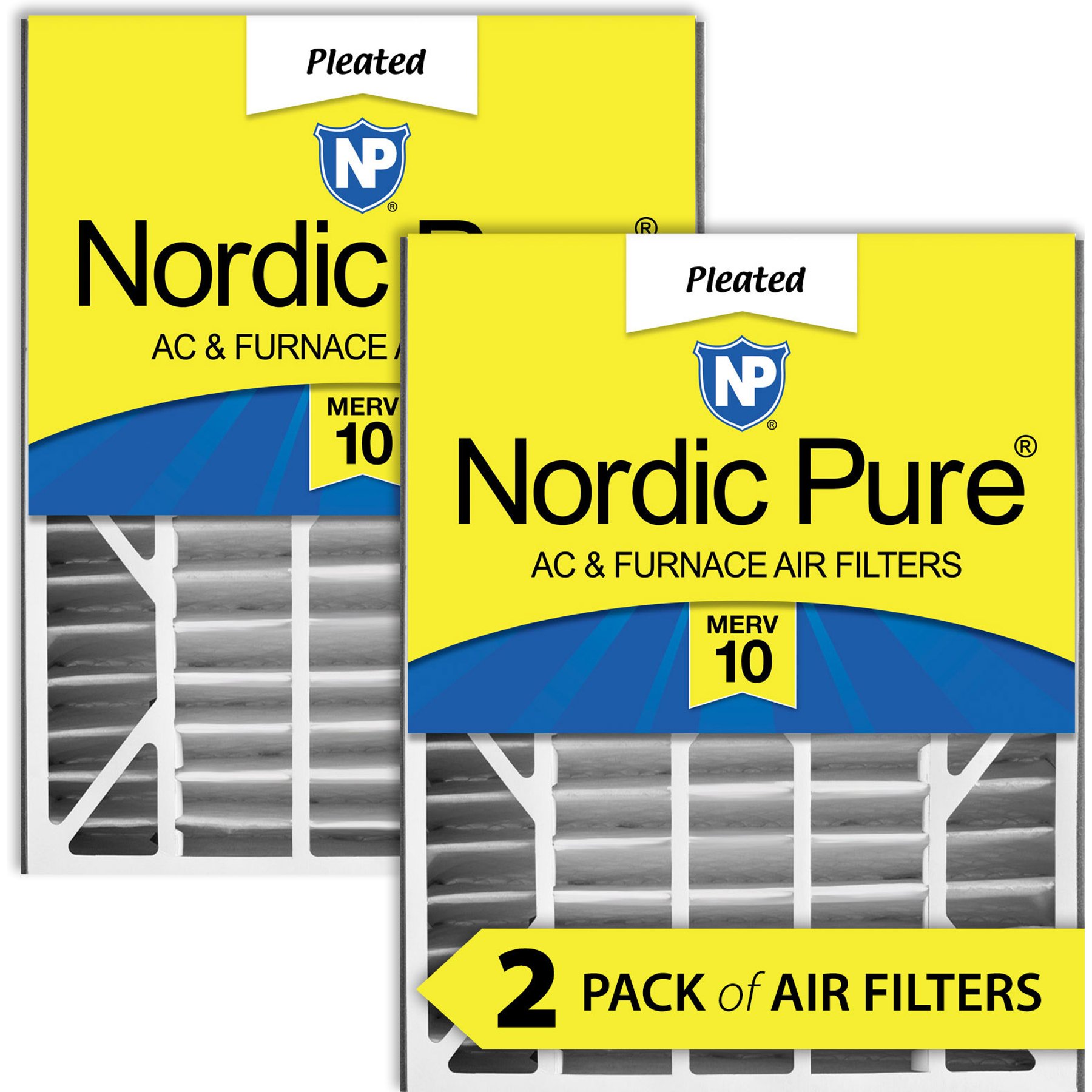 Nordic Pure Air Bear Replacement 255649-102 MERV 10 Air Filters, 20 x 25 x 5-in AB, 2 count