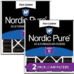 Nordic Pure Air Bear Replacement 259112-103 Pure Carbon Pleated Odor Reduction Merv 8 Furnace Filter, 20 x 20 x 5-in AB, 2 count