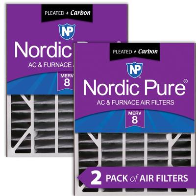 Show full view: Nordic Pure Air Bear MERV 8 Pleated Plus Carbon Air Filter Replacement, 20 x 25 x 5-in AB, 2 count slide 1 of 10