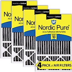 Nordic Pure Honeywell/Lennox MERV 10 Pleated Plus Carbon Replacement Air Filters, 16 x 25 x 5-in H, 4 count