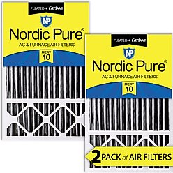 Nordic Pure Honeywell/Lennox MERV 10 Pleated Plus Carbon Replacement Air Filters, 16 x 25 x 5-in H, 2 count