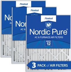 Nordic Pure Pleated MERV 12 Air Filters, 16 x 20 x 2-in, 3 count