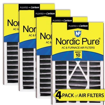 Show full view: Nordic Pure Air Bear MERV 10 Pleated Plus Carbon Air Filter Replacement, 16 x 25 x 5-in AB, 4 count slide 1 of 9