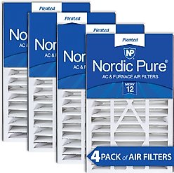 Nordic Pure Air Bear Replacement 259112-105 MERV 12 Air Filters, 16 x 25 x 5-in AB, 4 count