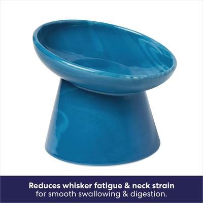 Show full view: Frisco Elevated Tilted Cat Bowl, Blue Marble, Small: 2 cup slide 5 of 8