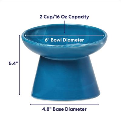 Show full view: Frisco Elevated Tilted Cat Bowl, Blue Marble, Small: 2 cup slide 2 of 8