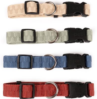 Show full view: Carolina Pet Checkered Wave Dog Collar, Wavy Tan, Medium: 14 to 18-in neck, 3/4-in wide slide 7 of 8