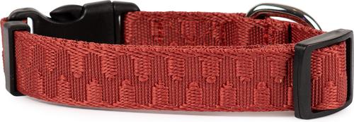 Show full view: Carolina Pet Checkered Wave Dog Collar, Wavy Red, Small: 10 to 14-in neck, 3/4-in wide slide 3 of 9