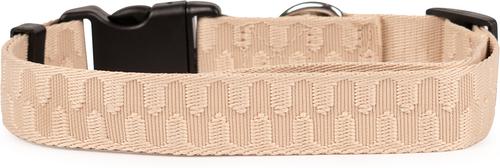 Show full view: Carolina Pet Checkered Wave Dog Collar, Wavy Tan, X-Large: 22 to 26-in neck, 1-in wide slide 2 of 8
